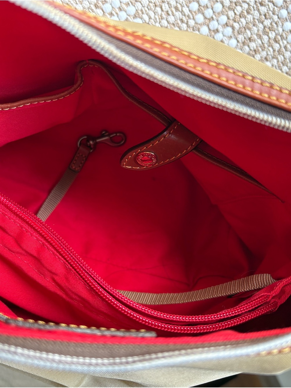 Dooney & Bourke Canvas Hobo Bag with Brown Leather Trim - Picture 3 of 3
